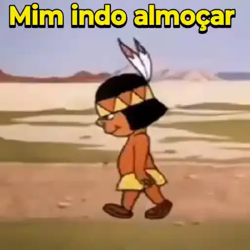 Figurinha: Mim indo almoçar