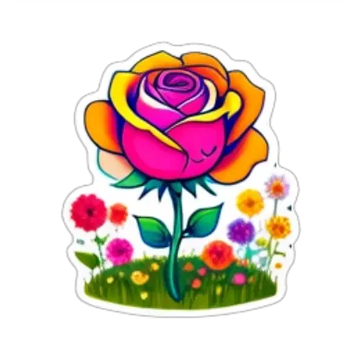 Figurinha: Rosa Sorridente Florido