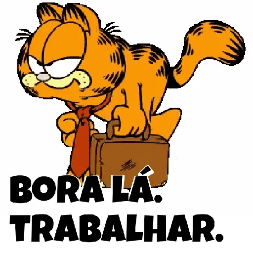 Figurinha: Gato de Gravata e Maleta para o Trabalho