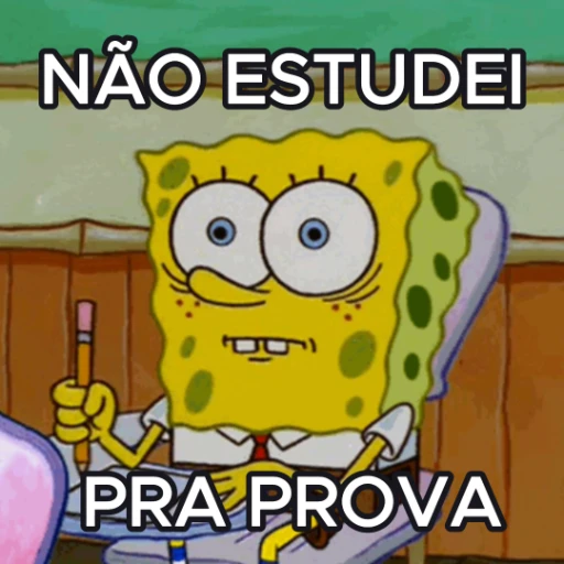 Figurinha: Bob Esponja na prova
