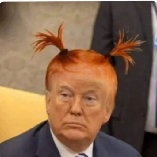 Figurinha: Donald Trump com Maria-Chiquinha