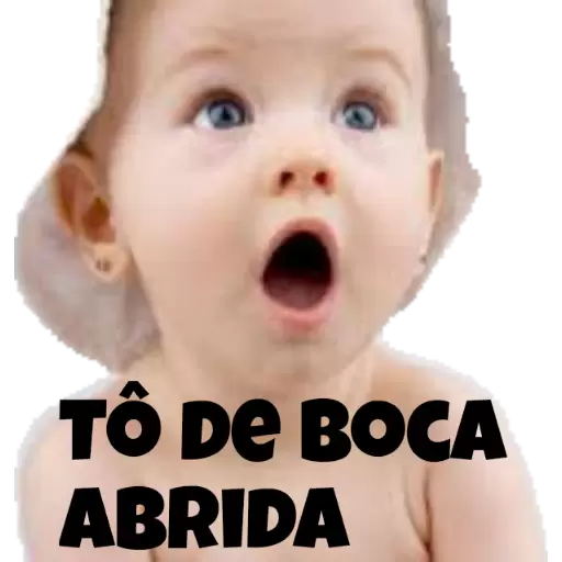 Figurinha: Bebê de boca aberta