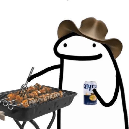 Figurinha: Churrasco com Chapéu de Cowboy