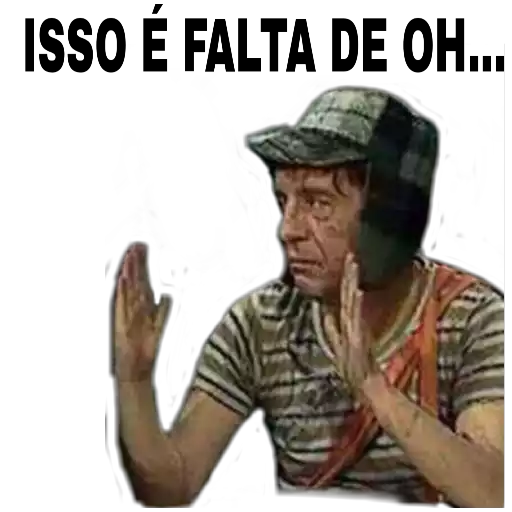 Figurinha: Chaves com a mão levantada