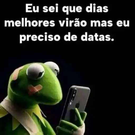 Figurinha: Sapo Kermit triste com celular