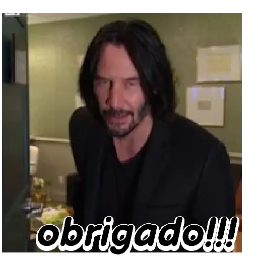 Figurinha: Keanu Reeves agradecendo