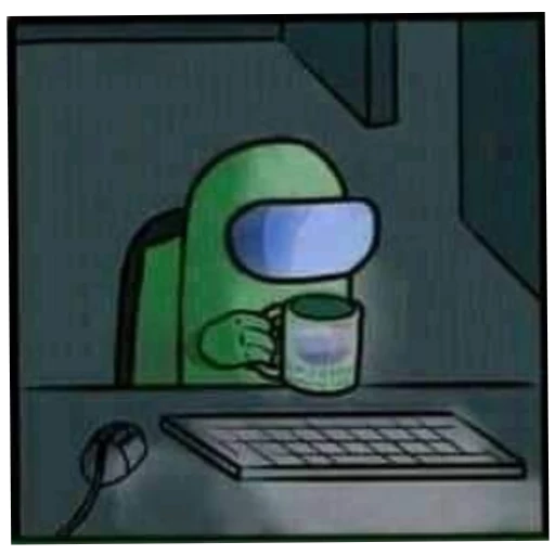 Figurinha: Crewmate tomando café