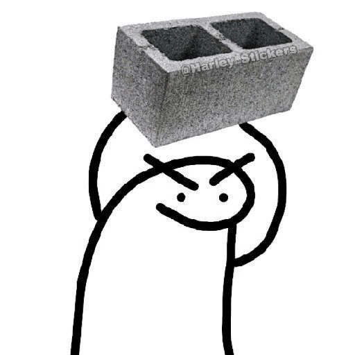 Figurinha: Flork com tijolo