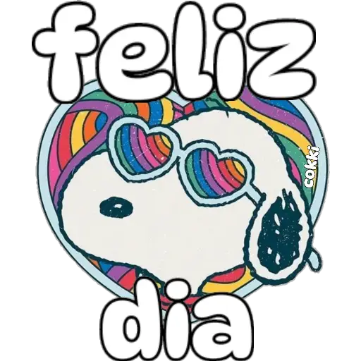 Figurinha: Feliz dia com Snoopy estiloso