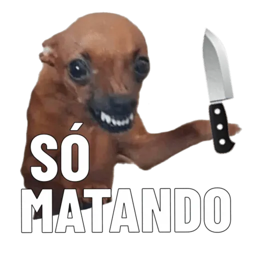 Figurinha: Cachorro com faca