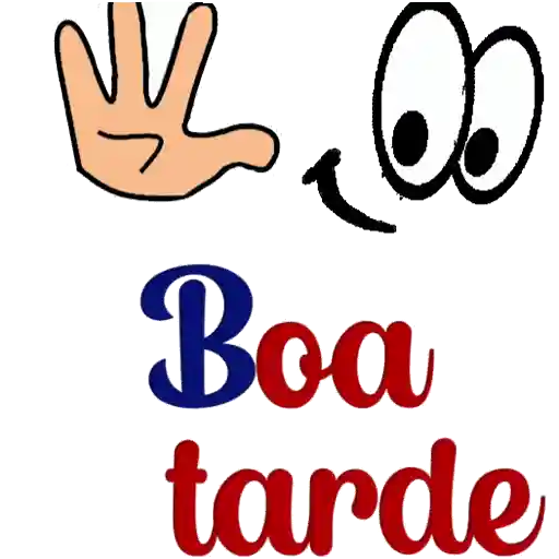 Figurinha: Mãos animadas desejando boa tarde
