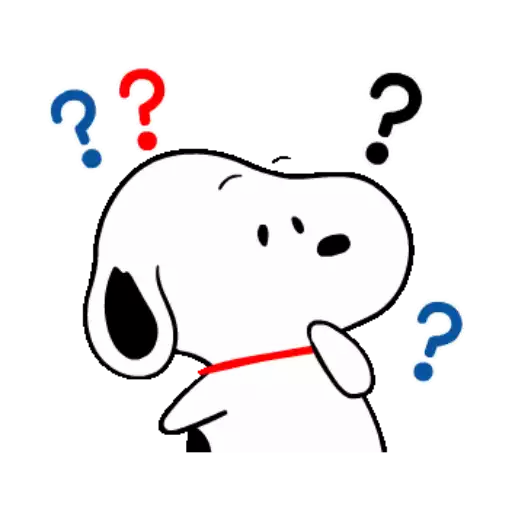 Figurinha: Snoopy confuso
