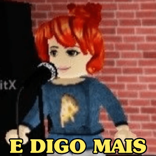 Figurinha: Roblox Girl fala "E digo mais"