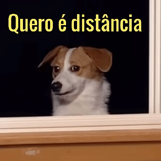 Figurinha: Cachorro quer distância