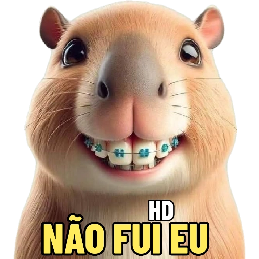 Figurinha: Capivara com Aparelho "Não Fui Eu"