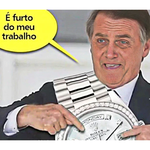 Figurinha: Bolsonaro e seu relógio de luxo