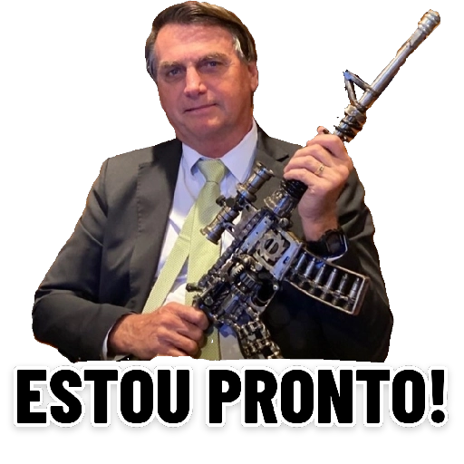 Figurinha: Bolsonaro com fuzil