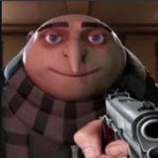 Figurinha: Gru apontando arma