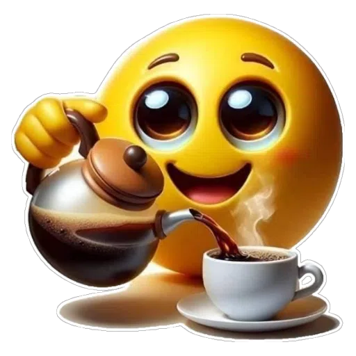 Figurinha: Emoji Servindo Café Quente