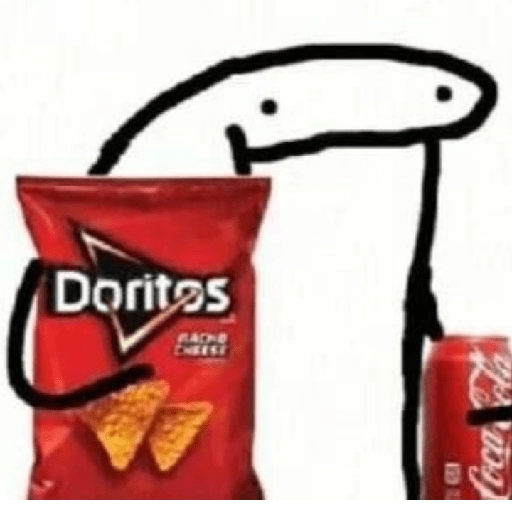Figurinha: Flork com Doritos e Coca-Cola