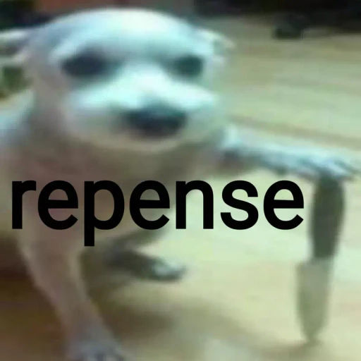Figurinha: Cachorro com faca