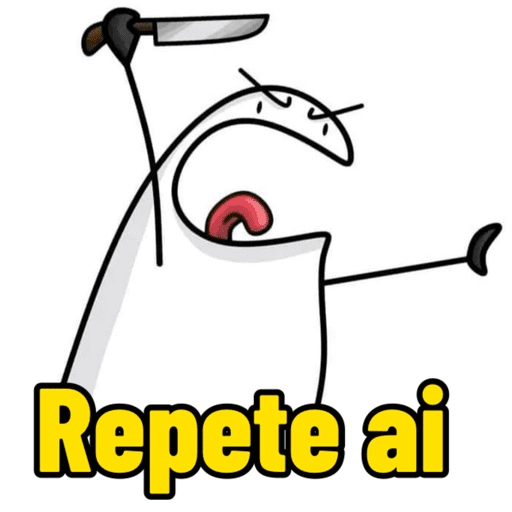 Figurinha: Flork com faca "Repete ai"