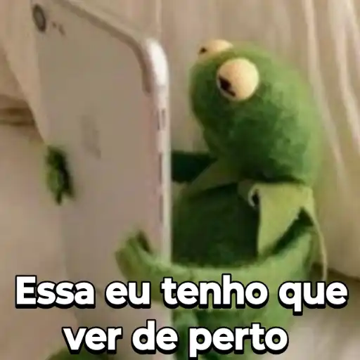 Sticker: Kermit looking at phone