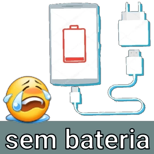 Figurinha: Celular sem bateria