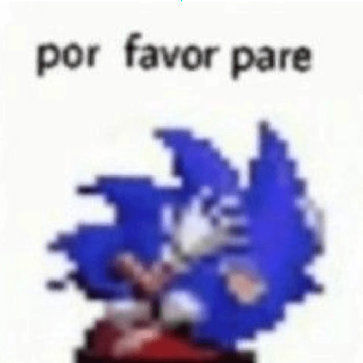 Figurinha: Sonic implorando para parar