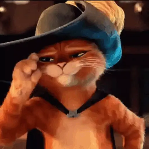 Figurinha: Gato de Botas com chapéu