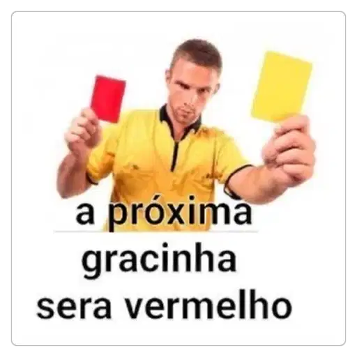 Figurinha: Juiz de futebol mostra cartões