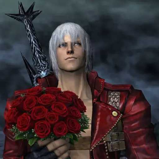 Figurinha: Dante com rosas