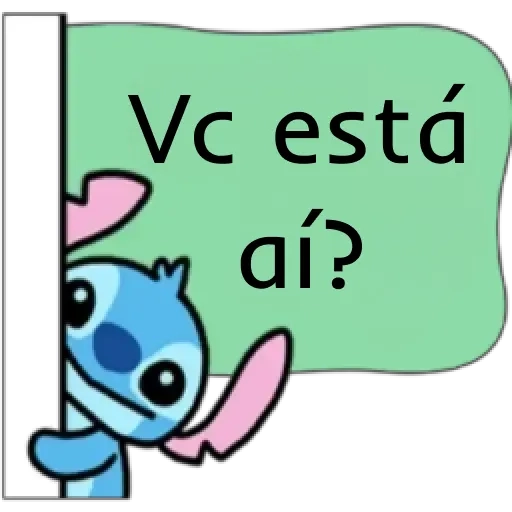 Figurinha: Stitch perguntando 'Vc está aí?'