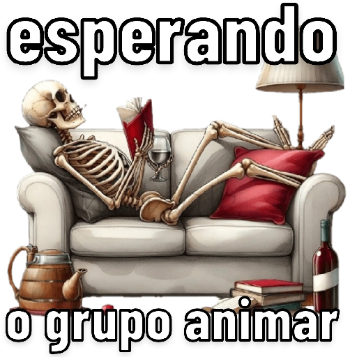 Figurinha: Esperando o grupo animar