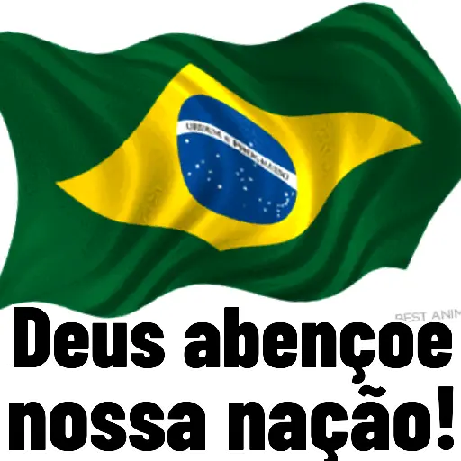 Figurinha: Bandeira do Brasil tremulando