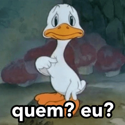 Figurinha: Pato triste: quem? eu?