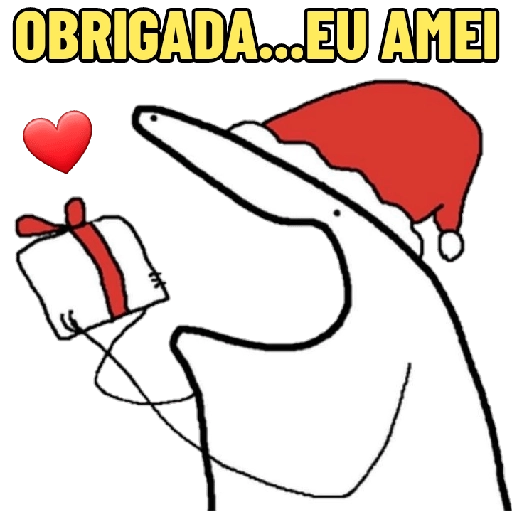 Figurinha: Obrigada, eu amei! Presente de Natal