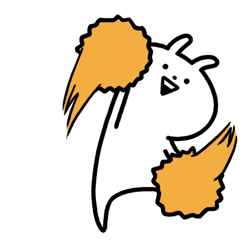 Figurinha: Pássaro com pompons