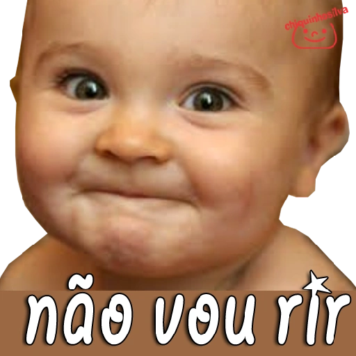 Figurinha: Bebê faz cara engraçada