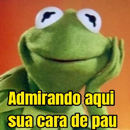 Figurinha: Kermit admirando sua cara de pau