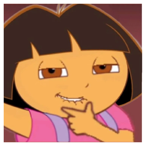 Figurinha: Dora pensando