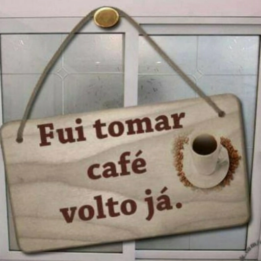 Figurinha: Fui tomar café, volto já