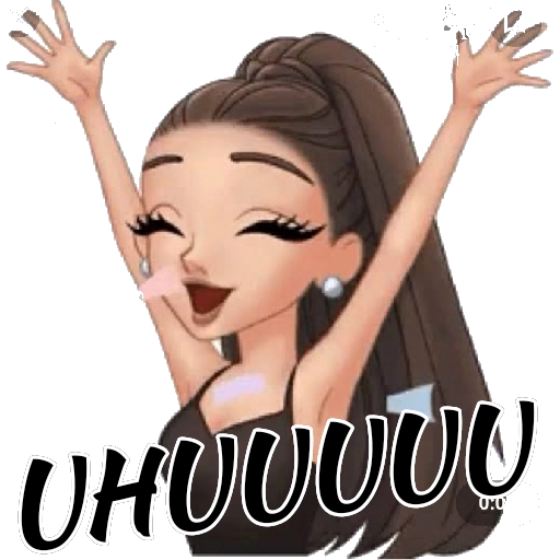 Figurinha: Ariana Grande comemorando