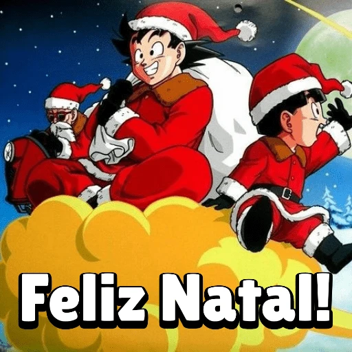Figurinha: Goku e Gohan de Papai Noel