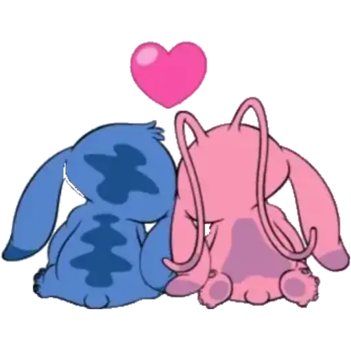 Figurinha: Stitch e Angel apaixonados