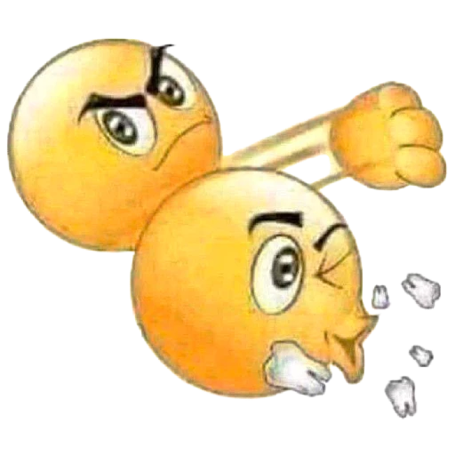 Figurinha: Emoji Levando Soco e Perdendo Dentes