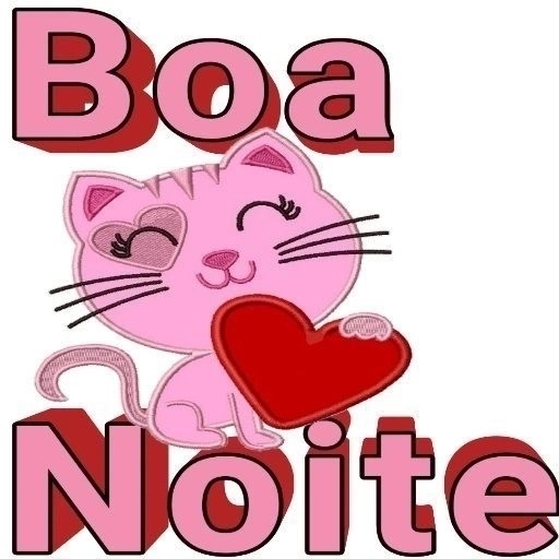 Figurinha: Gatinha com coração "Boa Noite"