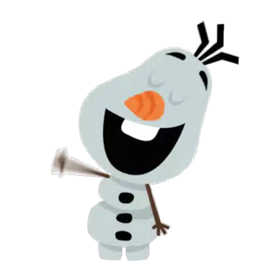Figurinha: Olaf soprando trombeta