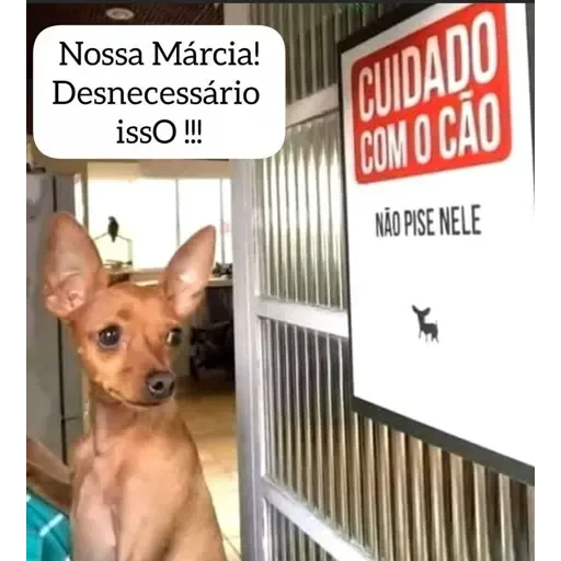 Figurinha: Cuidado com o cão!