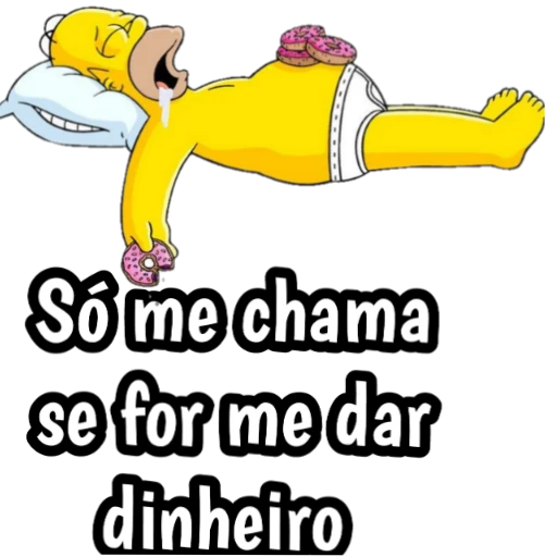 Figurinha: Homer dormindo com donuts